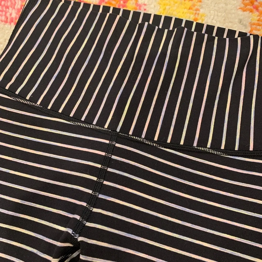 Ivivva by Lululemon Rhythmic Tight Hi Rise Wunder Under Parallel Stripe